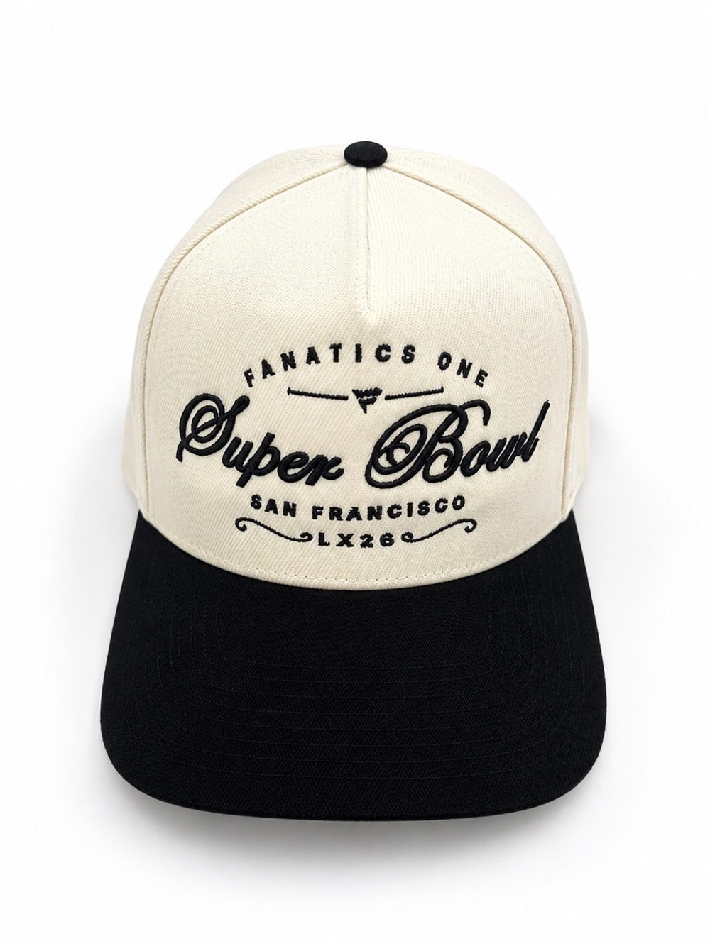 Fanatics Super Bowl San Francisco Two-Tone Cream and Black Trucker Hat